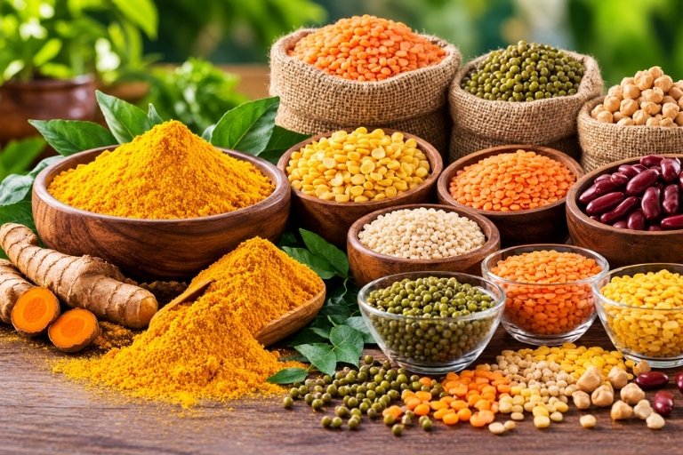 Turmeric, dals and pulses
